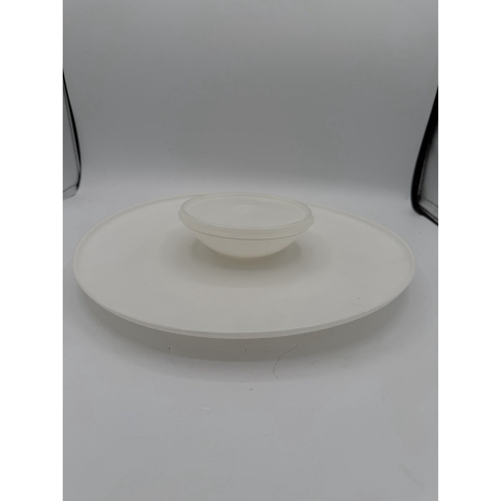 🥨‎ Vintage Tupperware Dip‑N‑Serve / Chip‑N‑Dip Serving Tray #492‑2 1954 • EUC